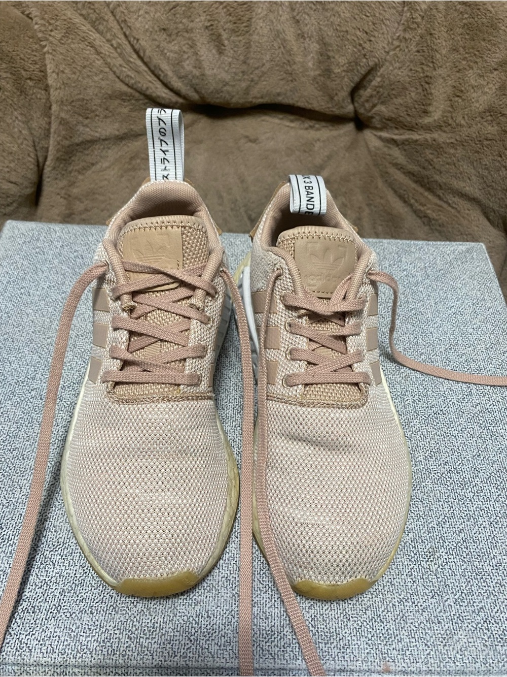 Adidas Women’s Pink-Beige Mesh Running Sneakers